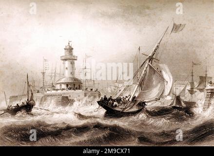 Stormy Sea in Ramsgate Harbour, Kent , England Stock Photo