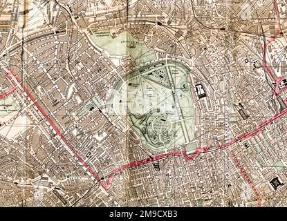 19th century Map of Regents Park, London (Extract) Stock Photo