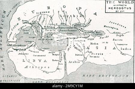 Map of the World According To Herodotus Stock Photo