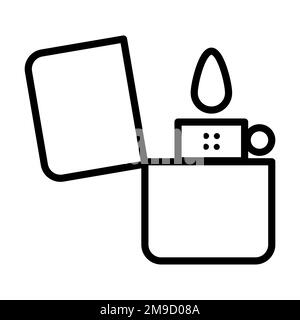 Lighter line icon isolated on white background. Black flat thin icon on modern outline style. Linear symbol and editable stroke. Simple and pixel perf Stock Vector