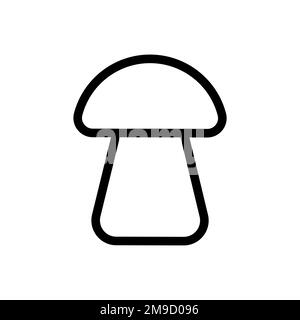 Mushroom line icon isolated on white background. Black flat thin icon on modern outline style. Linear symbol and editable stroke. Simple and pixel per Stock Vector
