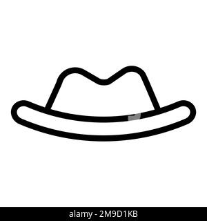 Hat line icon isolated on white background. Black flat thin icon on modern outline style. Linear symbol and editable stroke. Simple and pixel perfect Stock Vector