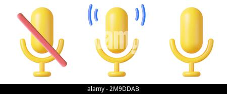 3d Podcast microphone on stand, audio equipment Stock Vector