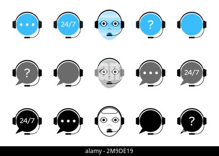 Modern Artificial intelligence robot symbol icon. Vector illustration Stock Vector