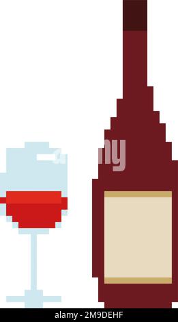 Wine glasses and bottles.Vector illustration that is easy to edit. Stock Vector