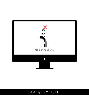 No signal or lost connection. Video call program window Stock Vector