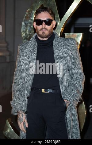 David Alexander Flinn attending the Saint Laurent Menswear Fall-Winter 2023-2024 show as part of Paris Fashion Week in Paris, France on January 17, 2023. Photo by Aurore Marechal/ABACAPRESS.COM Stock Photo