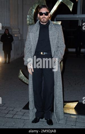 David Alexander Flinn attending the Saint Laurent Menswear Fall-Winter 2023-2024 show as part of Paris Fashion Week in Paris, France on January 17, 2023. Photo by Aurore Marechal/ABACAPRESS.COM Stock Photo