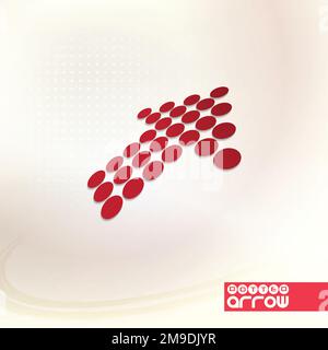 Perspective view of red dotted arrow. Vector Stock Vector