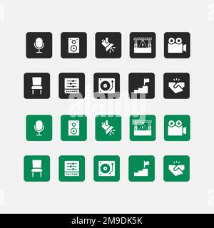 icon set suitable for music concert event, icon modern and simple vector EPS. Stock Vector