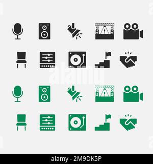 icon set suitable for music concert event, icon modern and simple vector EPS. Stock Vector