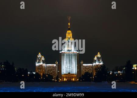 MOSCOW, RUSSIA - DECEMBER 25, 2016: Lomonosov Moscow State University, Russia Stock Photo