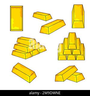 Gold bar isolated on white background. Vector illustration. Eps 10 ...