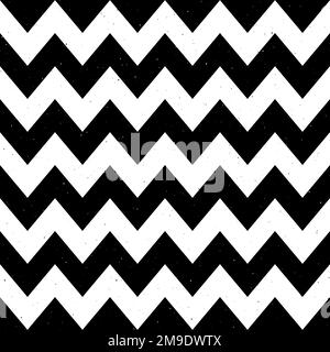 Grunge zigzag seamless pattern. Black and white chevron fabric texture. Abstract zig zag background. Repeating vector Stock Vector