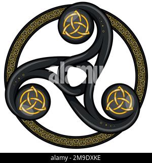 Celtic triskelion symbol vector design with Triquetra Stock Vector