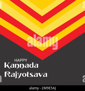 A Vector illustration of a Background for Karnataka Formation Day, Kannada Rajyotsava in india Stock Vector