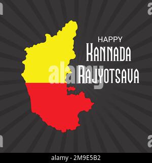 A Vector illustration of a Background for Karnataka Formation Day, Kannada Rajyotsava in india Stock Vector