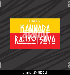 A Vector illustration of a Background for Karnataka Formation Day, Kannada Rajyotsava in india Stock Vector