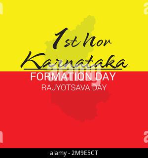 A Vector illustration of a Background for Karnataka Formation Day, Kannada Rajyotsava in india Stock Vector