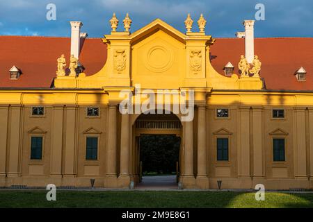 Lednice palace, Unesco site, Ledniceâ€“Valtice Cultural Landscape, Czech Republic Stock Photo
