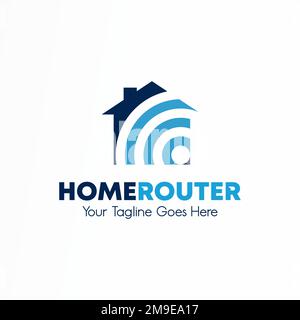 Simple and unique Roof house with wifi signal and hole key Image graphic icon logo design abstract concept vector stock related to tech or property Stock Vector