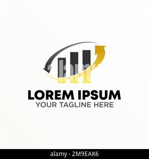 Unique graph or chart, Trading, and arrow recycle image graphic icon logo design abstract concept vector stock. symbol related to success or up Stock Vector