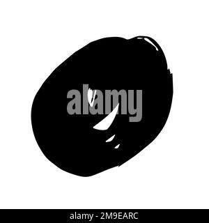 Vector grunge round brush. Black stroke, stain, ink, dry brush image. A dirty artistic hand-drawn element isolated on white background. Circle paintbr Stock Vector