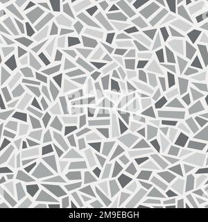 Seamless vector pattern. Grey broken vessel mosaic, tiles. Stock Vector