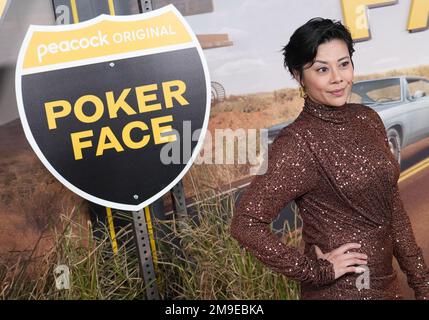 Los Angeles, USA. 17th Jan, 2023. Angel Desai arrives at the Peacock''s POKER FACE Los Angeles Premiere held at the Hollywood Legion Theater in Hollywood, CA on Tuesday, ?January 17, 2023. (Photo By Sthanlee B. Mirador/Sipa USA) Credit: Sipa USA/Alamy Live News Stock Photo
