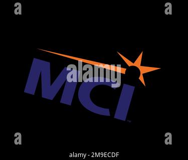 MCI Inc. rotated logo, black background B Stock Photo