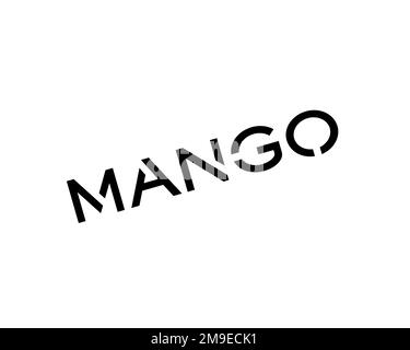 Mango Retail, er Mango Retail, er, Rotated Logo, White Background Stock Photo