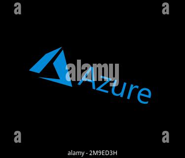 Microsoft Azure, rotated logo, black background Stock Photo - Alamy