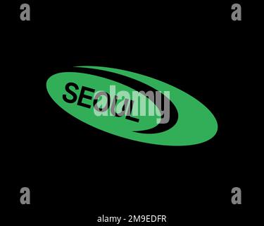 Seoul Semiconductor, rotated logo, black background B Stock Photo