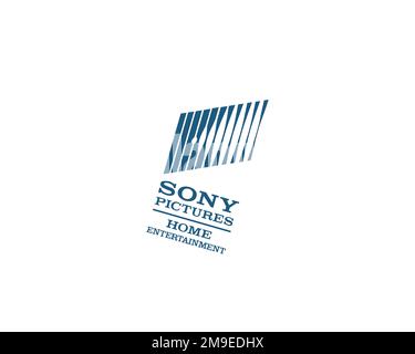 Sony Pictures Home Entertainment company, rotated logo, white background B Stock Photo