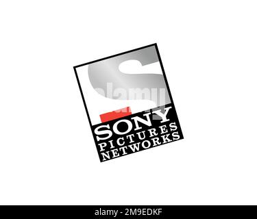 Sony Pictures Networks India, rotated logo, white background Stock Photo