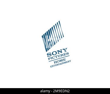 Sony Pictures Home Entertainment company, rotated logo, white background Stock Photo