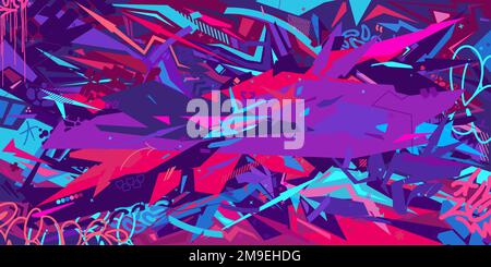 Metaverse Cyber Colorful Abstract Urban Street Art Graffiti Style Vector Illustration Template Background Stock Vector