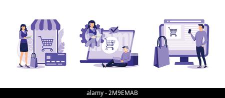 Order on hold, acknowledgment received, drop-shipper receives order, payment confirmation Stock Vector