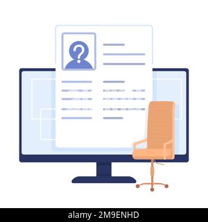 Find potential employee for vacant job position semi flat color vector element Stock Vector