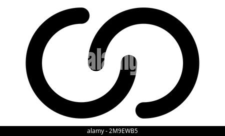 Circle icon interlocking, line chain entwined intertwined, bond geometric lace Stock Vector