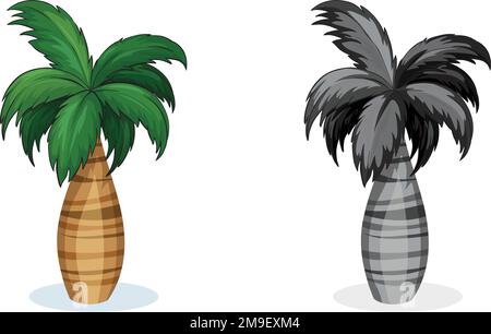 Tropical Palm Trees, Bright tropical decoration. Vector flat style cartoon palm illustration isolated on white background Stock Vector