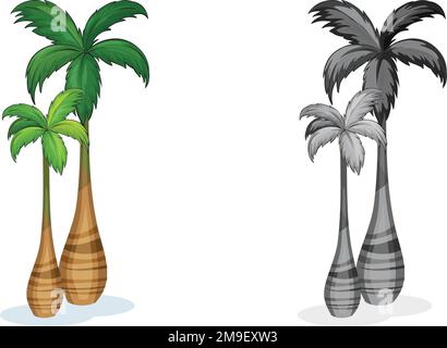 Tropical Palm Trees, Bright tropical decoration. Vector flat style cartoon palm illustration isolated on white background Stock Vector
