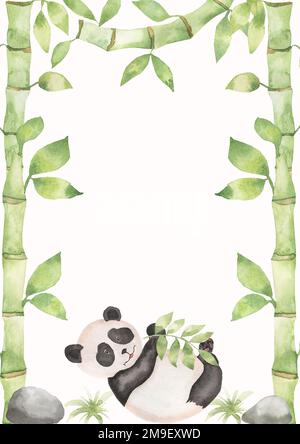 Hand drawn panda. Graphic illustration isolated on white. Panda Logo