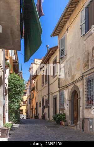 Narrow street, Castel Gandolfo, Italy Stock Photo