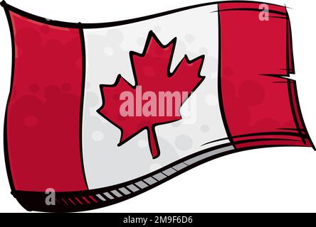 Painted Canada flag waving in wind Stock Vector Image & Art - Alamy