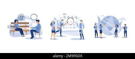 business problem solving concept, design business graphics tasks scheduling on a week, Coronavirus danger and public health risk disease and flu outbr Stock Vector