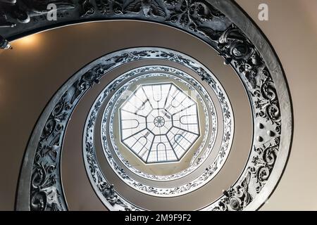 Bramante Staircase in Vatican Museum in the Vatican City. Rome, Italy. The double helix spiral staircase is is the famous travel destination.