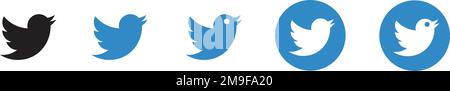 A vector illustration of the Twitter bird icon Stock Vector