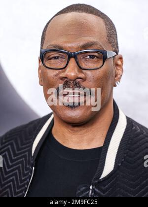 WESTWOOD, LOS ANGELES, CALIFORNIA, USA - JANUARY 17: American actor, comedian, writer, producer and singer Eddie Murphy arrives at the Los Angeles Premiere Of Netflix's 'You People' held at the Regency Village Theatre on January 17, 2023 in Westwood, Los Angeles, California, United States. (Photo by Xavier Collin/Image Press Agency) Stock Photo