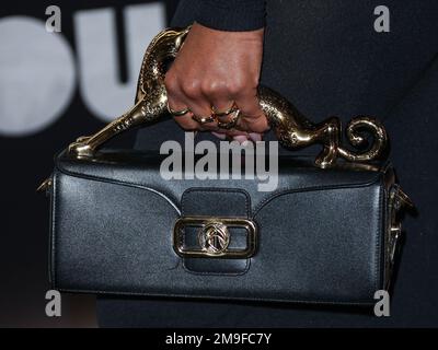 WESTWOOD, LOS ANGELES, CALIFORNIA, USA - JANUARY 17: American rapper/actress Yung Miami (Caresha Romeka Brownlee) arrives at the Los Angeles Premiere Of Netflix's 'You People' held at the Regency Village Theatre on January 17, 2023 in Westwood, Los Angeles, California, United States. (Photo by Xavier Collin/Image Press Agency) Stock Photo